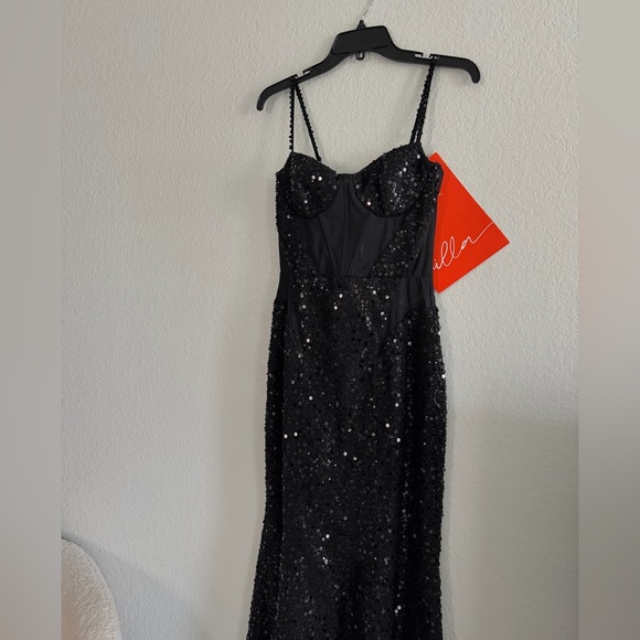 NWT Milla Bizzare Fully Sequined Tie-Straps Maxi Dress - Picture 12 of 14